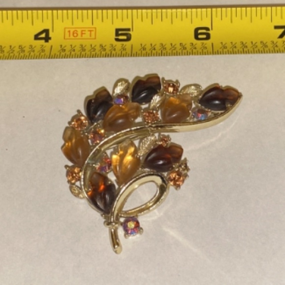 LISNER Signed Molded Jelly Lucite Brooch & Bracelet Designer Set - Vintage. - Picture 12 of 15